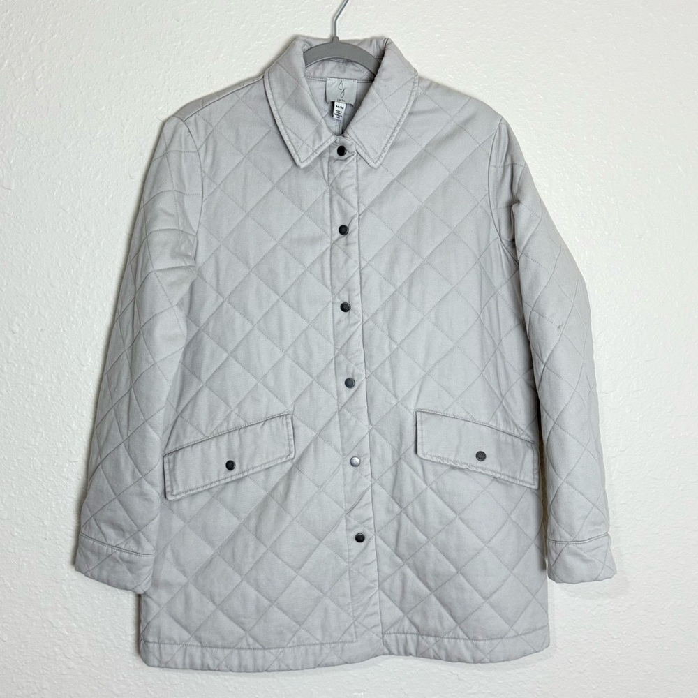 Joie Diamond Quilted Cotton Utility Boxy Jacket Chore Farm Coat Barn jacket M